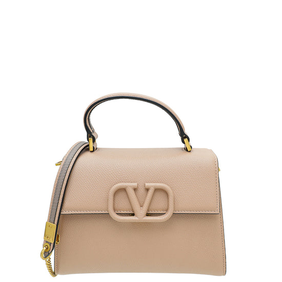 Valentino Rose Canelle Vsling Grainy Small Handbag