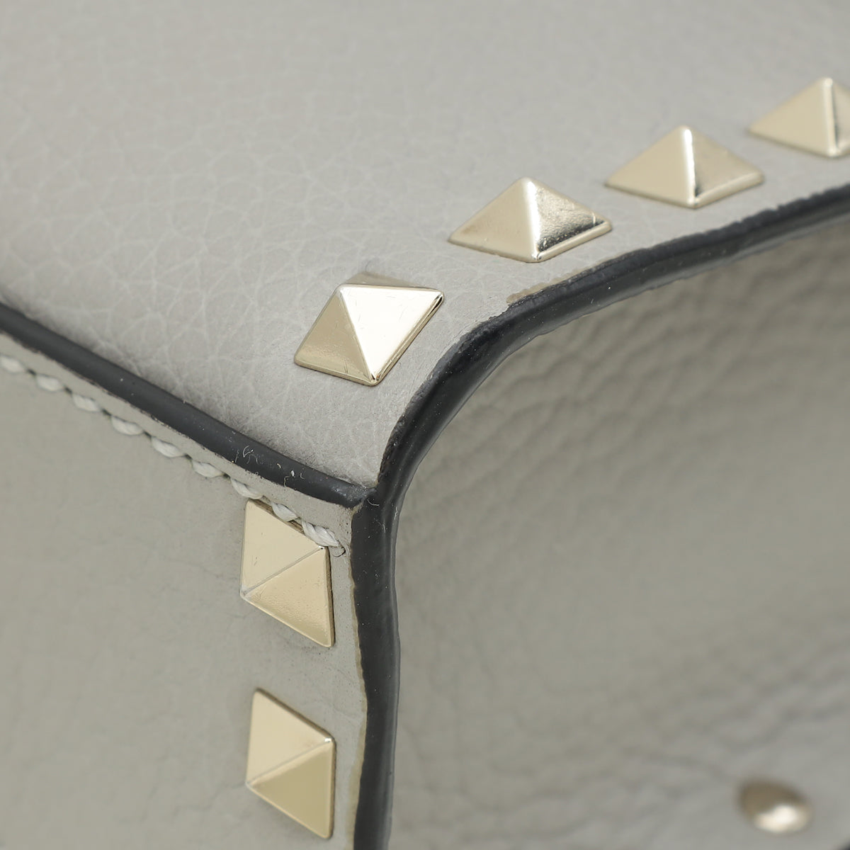 Valentino Gray Rockstud Flip Lock Flap Crossbody Bag