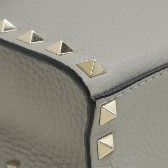 Load image into Gallery viewer, Valentino Gray Rockstud Flip Lock Flap Crossbody Bag
