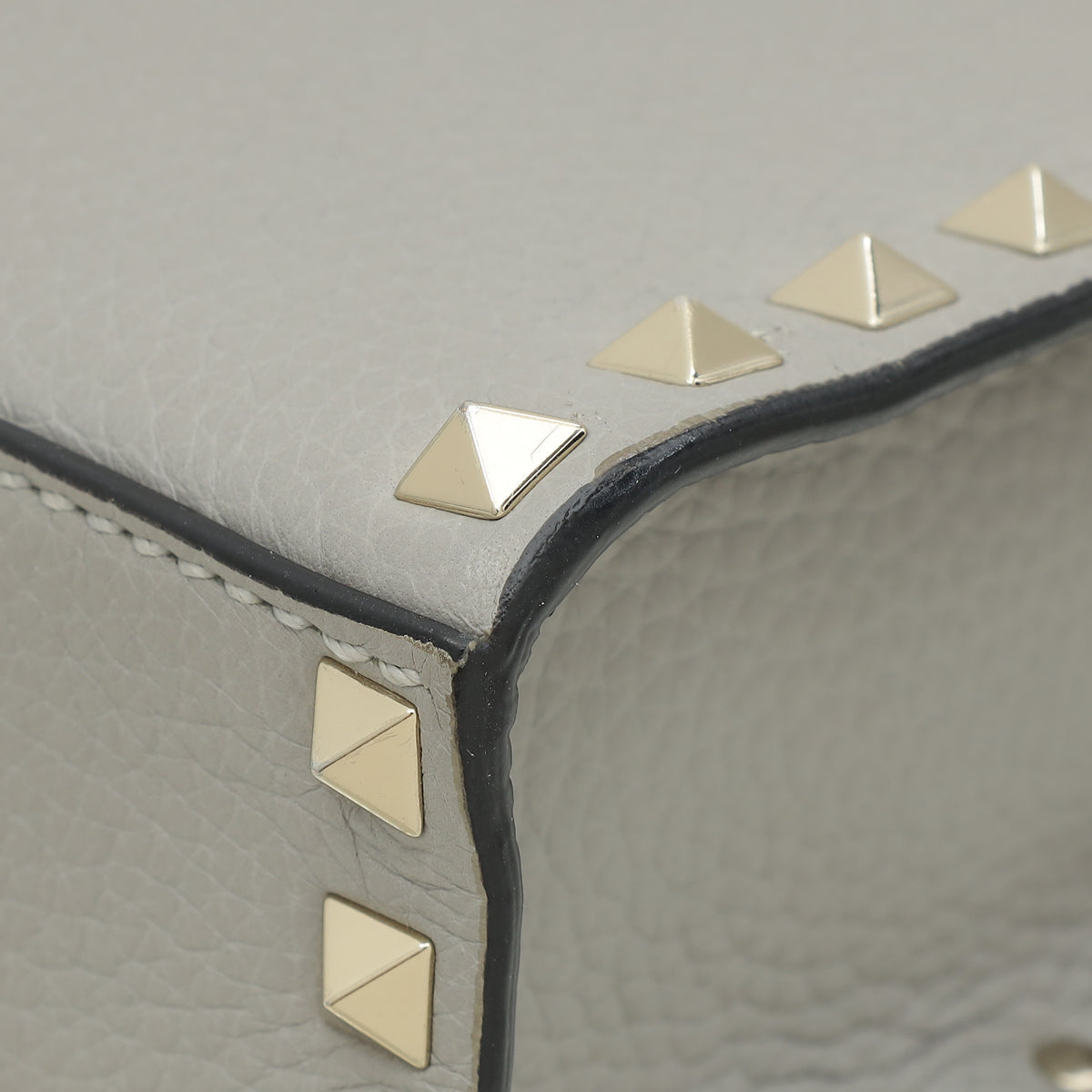Valentino Gray Rockstud Flip Lock Flap Crossbody Bag