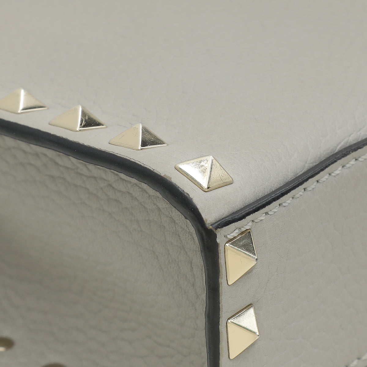 Valentino Gray Rockstud Flip Lock Flap Crossbody Bag