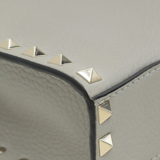 Load image into Gallery viewer, Valentino Gray Rockstud Flip Lock Flap Crossbody Bag

