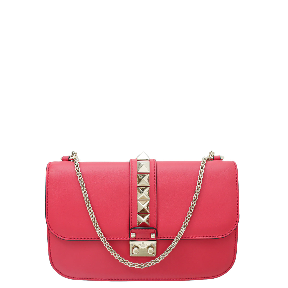 Valentino Red Rockstud Glam Lock Flap Medium Bag – The Closet