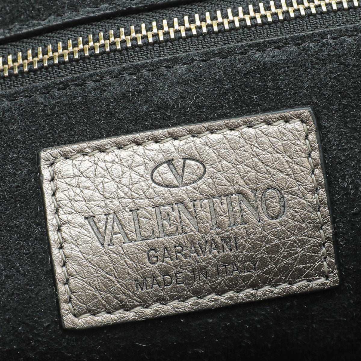 Valentino Metallic Champagne Rockstud Glam Lock Medium Flap Bag