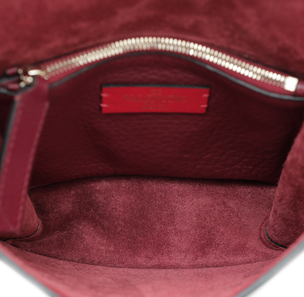 Valentino Burgundy Rockstud Flap Crossbody Bag