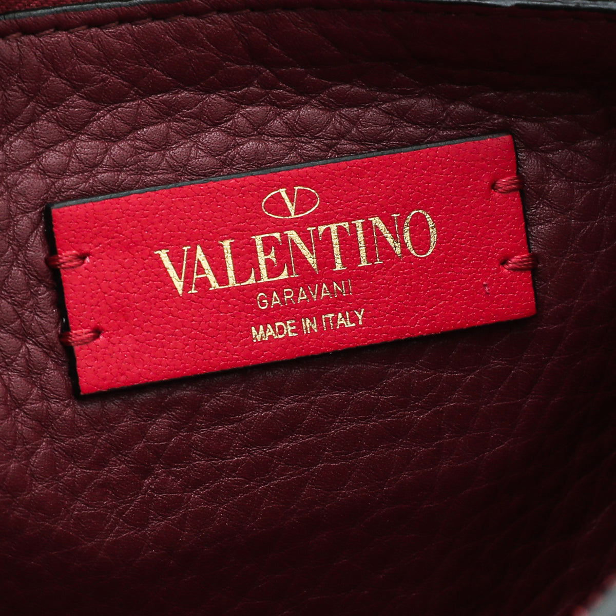 Valentino Burgundy Rockstud Flap Crossbody Bag