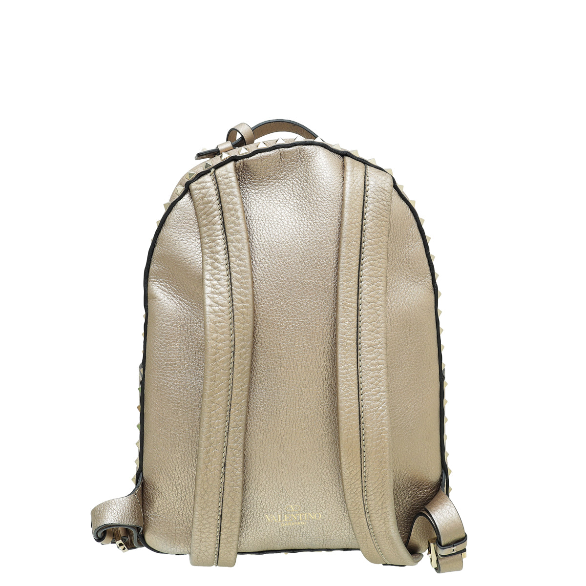 Valentino Metallic Champaign Rockstud Medium Backpack Bag – The Closet