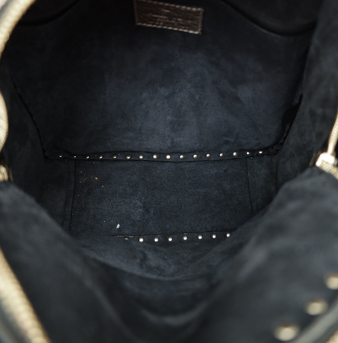 Valentino Metallic Champaign Rockstud Medium Backpack Bag