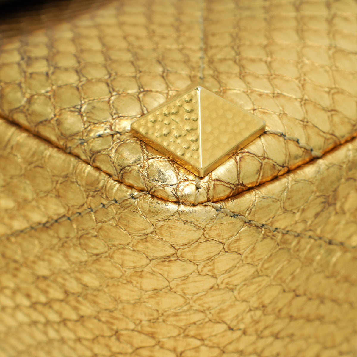 Valentino Metallic Gold Roman Stud The Shoulder Bag Large