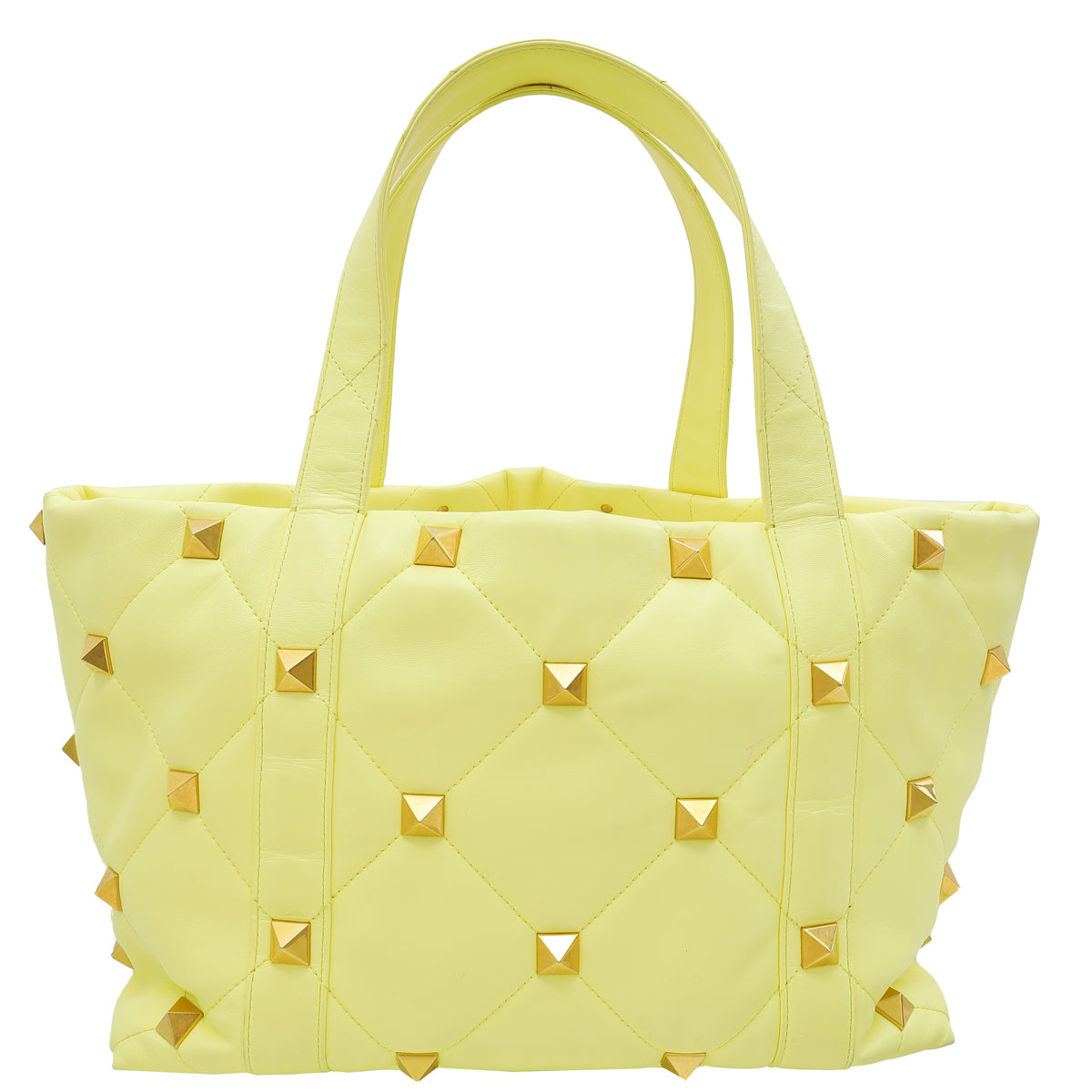 Valentino Lime Roman Stud Tote Bag-Valentino-THE CLOSET
