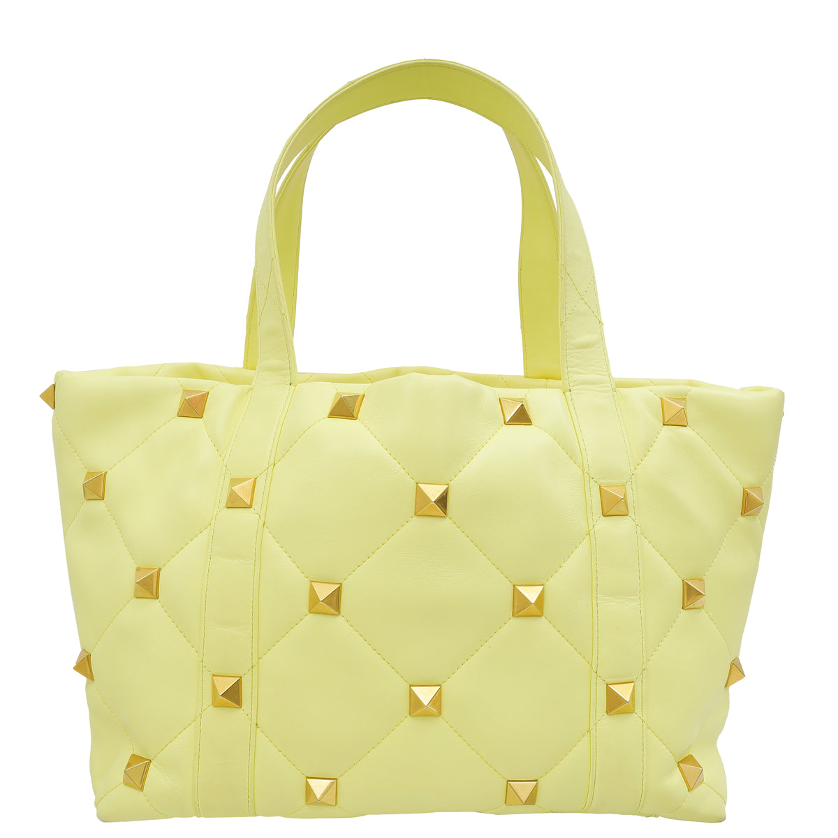 Valentino Lime Roman Stud Tote Bag-Valentino-THE CLOSET