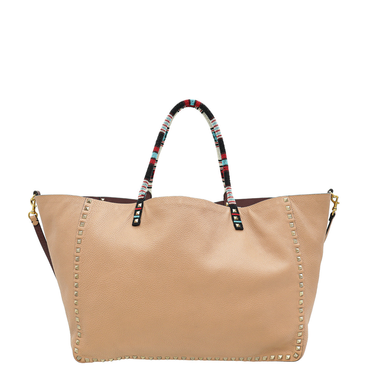 Valentino Bicolor Beaded Rockstud Vitello Reversible Tote Bag-Valentino-THE CLOSET