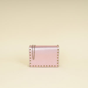 Valentino Metallic Pink Rockstud Chain Pouch