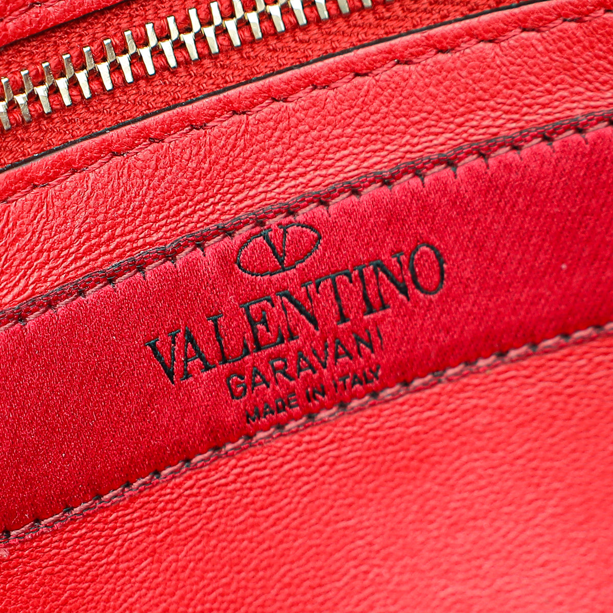 Valentino Red Spike Rockstud Chain Clutch