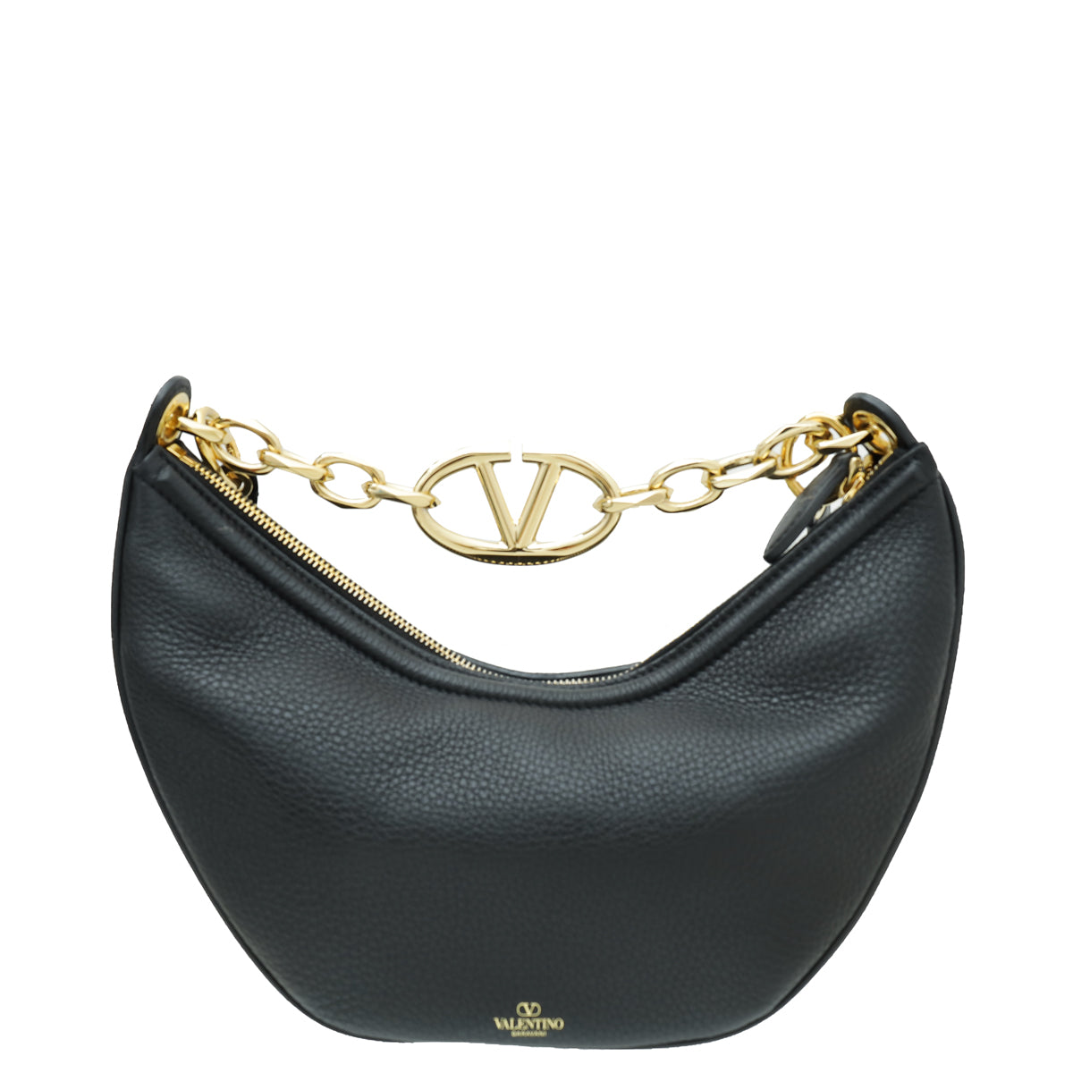 Valentino Black VLogo Moon Small Hobo Bag-Valentino-THE CLOSET
