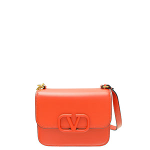 Valentino Red Orange VLogo Flap Bag