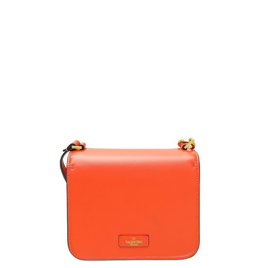Valentino Red Orange VLogo Flap Bag