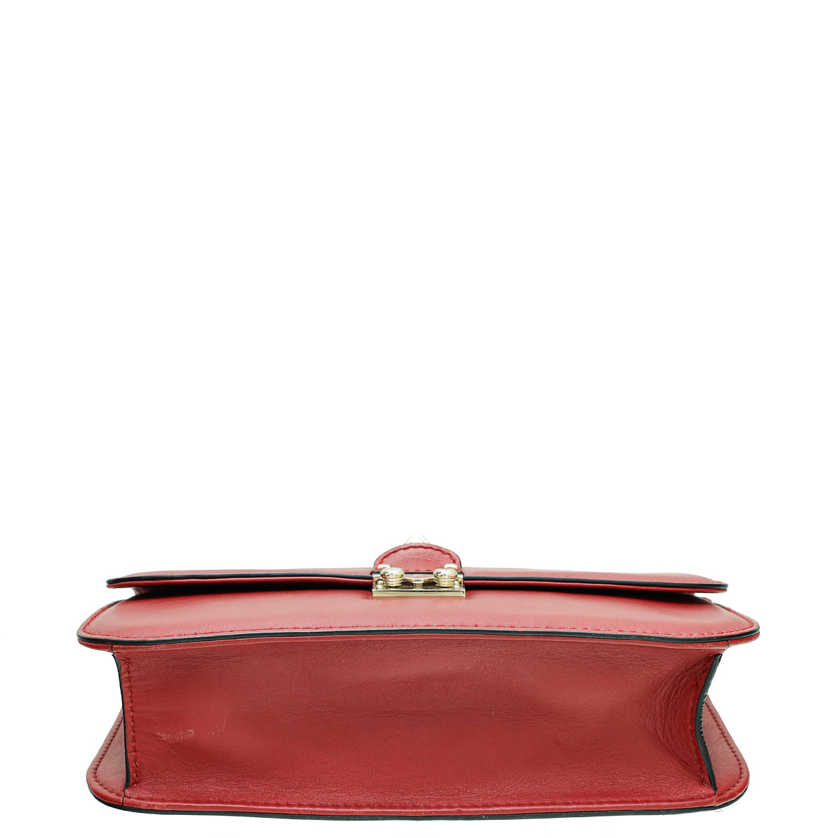 Valentino Red Glam Lock Medium Shoulder Bag