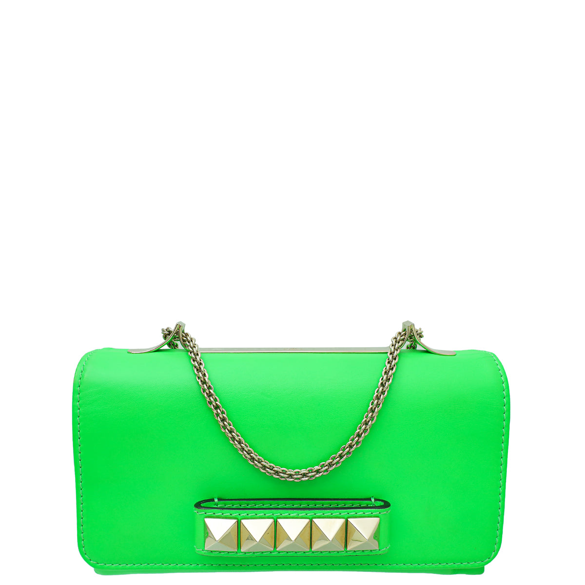 Valentino Green Va Va Voom Chain Clutch-Valentino-THE CLOSET
