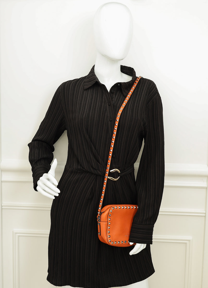 Valentino Orange Rockstud Camera Crossbody Bag-Valentino-THE CLOSET