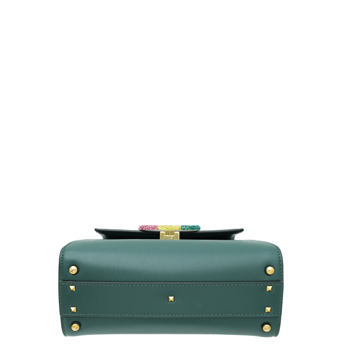 Valentino Dark Green Vlogo Crystal Top Handle Small Bag – THE CLOSET