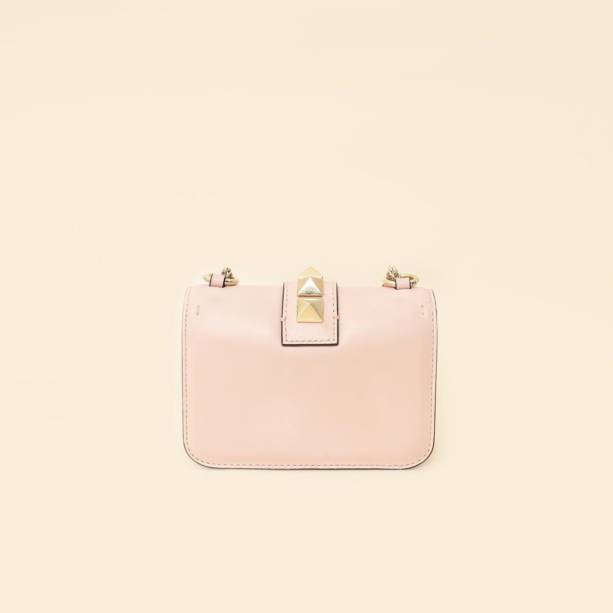 Valentino Light Pink Rockstud Glam Lock Flap Mini Shoulder Bag-Valentino-THE CLOSET