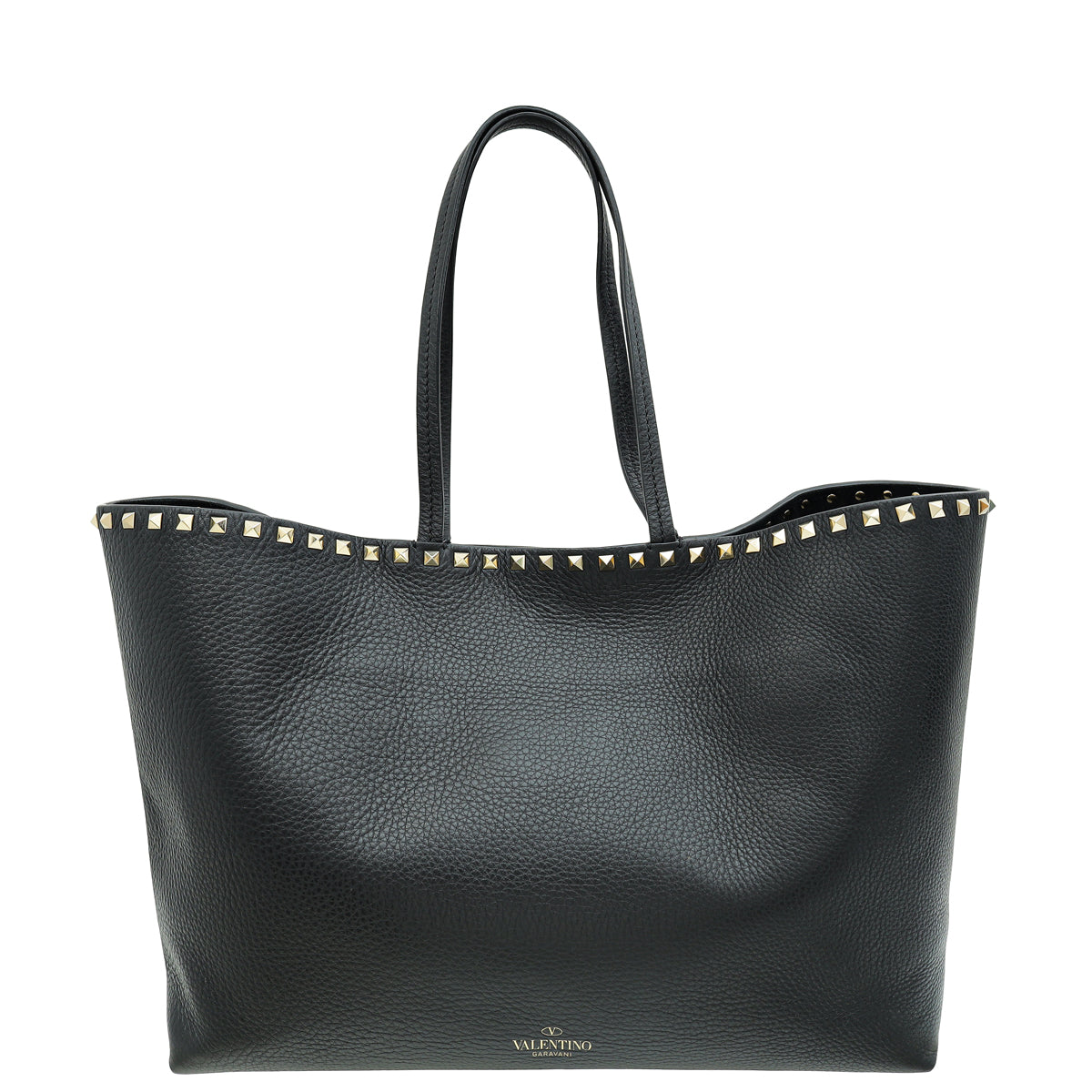 Valentino Black Rockstud Tote Bag-Valentino-THE CLOSET