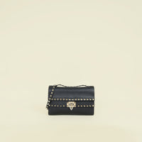 Valentino Black Rockstud Top Handle Crossbody Bag