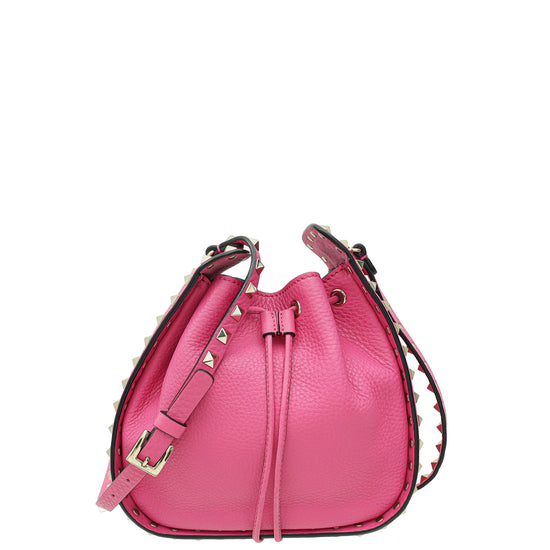 Valentino Pink Rockstud Drawstring Crossbody Bag