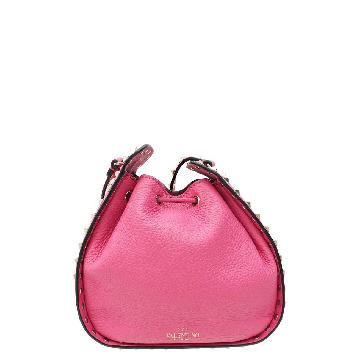 Valentino Pink Rockstud Drawstring Crossbody Bag