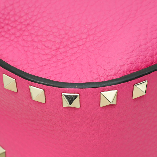 Valentino Pink Rockstud Drawstring Crossbody Bag