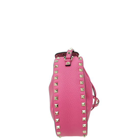 Valentino Pink Rockstud Drawstring Crossbody Bag