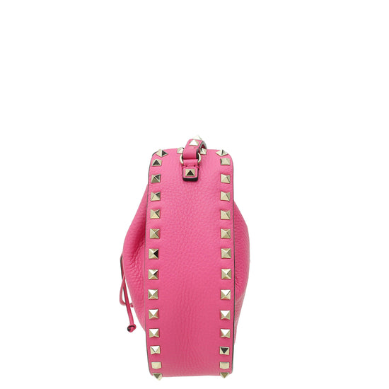 Valentino Pink Rockstud Drawstring Crossbody Bag