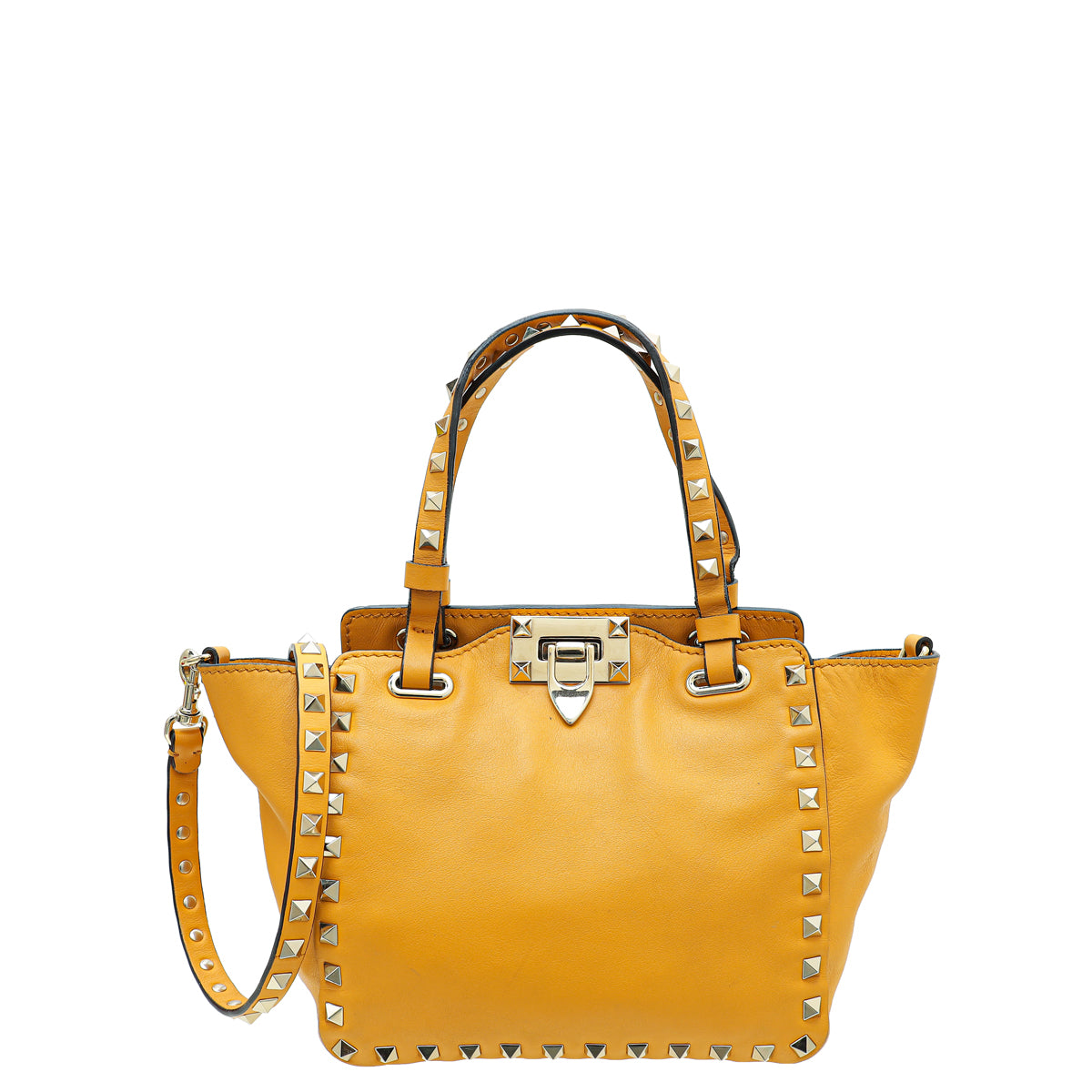 Valentino Yellow Vitello Rockstud Mini Bag-Valentino-THE CLOSET