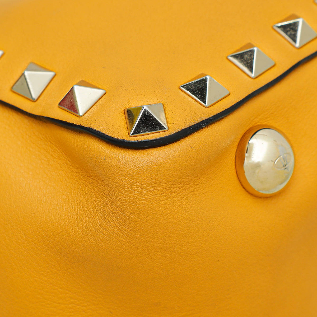 Valentino Yellow Vitello Rockstud Mini Bag