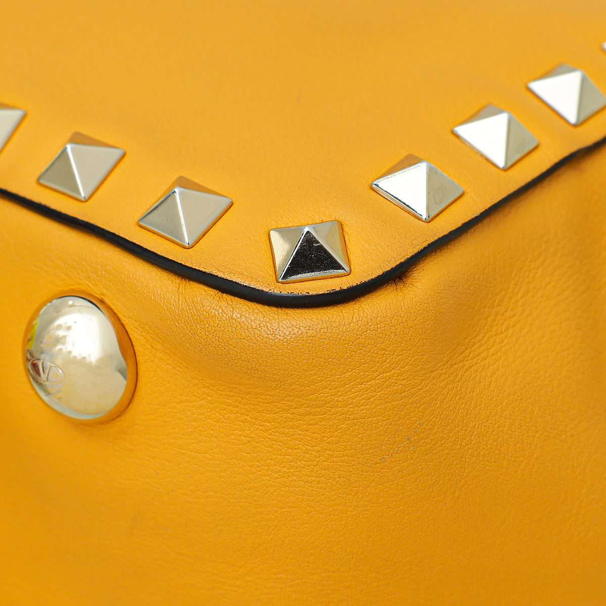 Valentino Yellow Vitello Rockstud Mini Bag