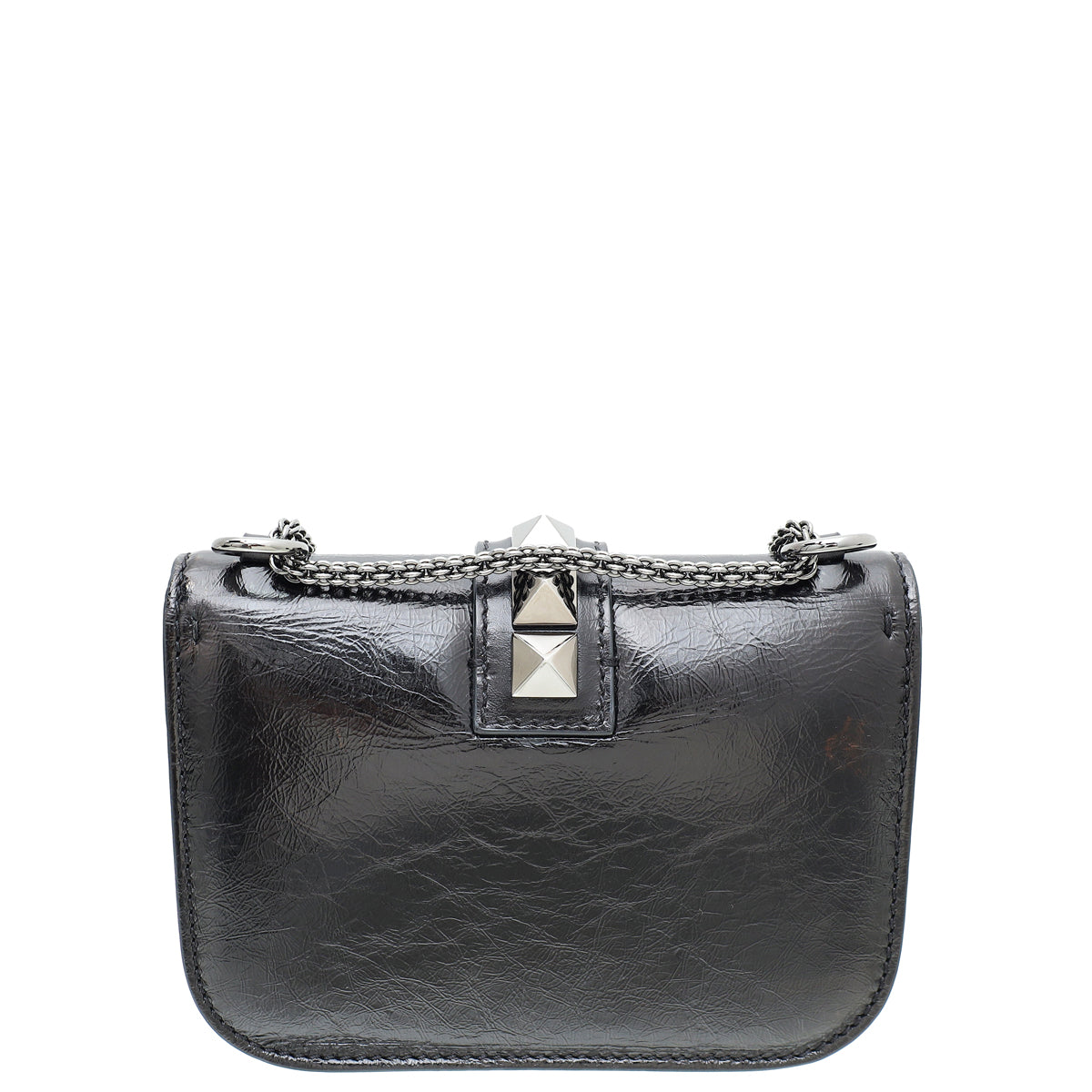 Valentino Metallic Black Glam Lock Rockstud Small Bag