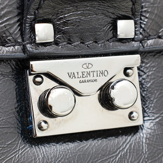 Valentino Metallic Black Glam Lock Rockstud Small Bag