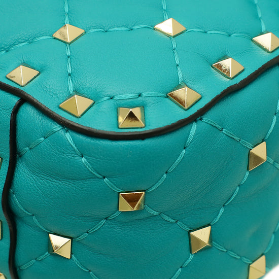 Valentino Turquoise Spike Rockstud Small Shoulder Bag