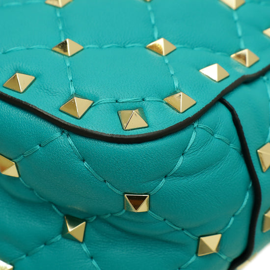 Valentino Turquoise Spike Rockstud Small Shoulder Bag