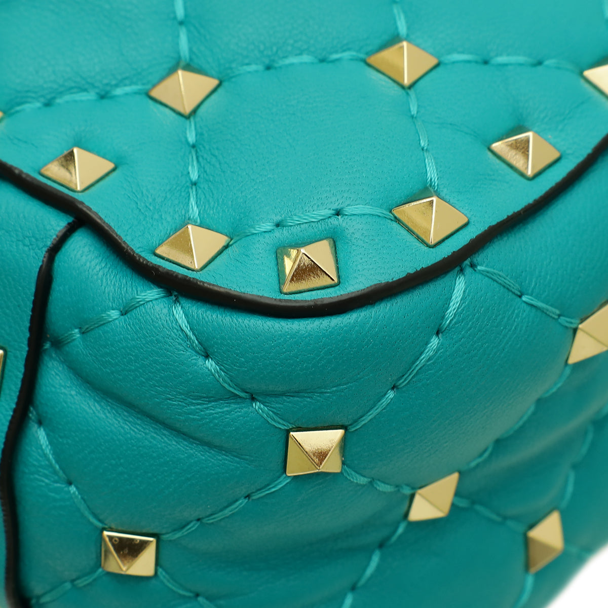 Valentino Turquoise Spike Rockstud Small Shoulder Bag