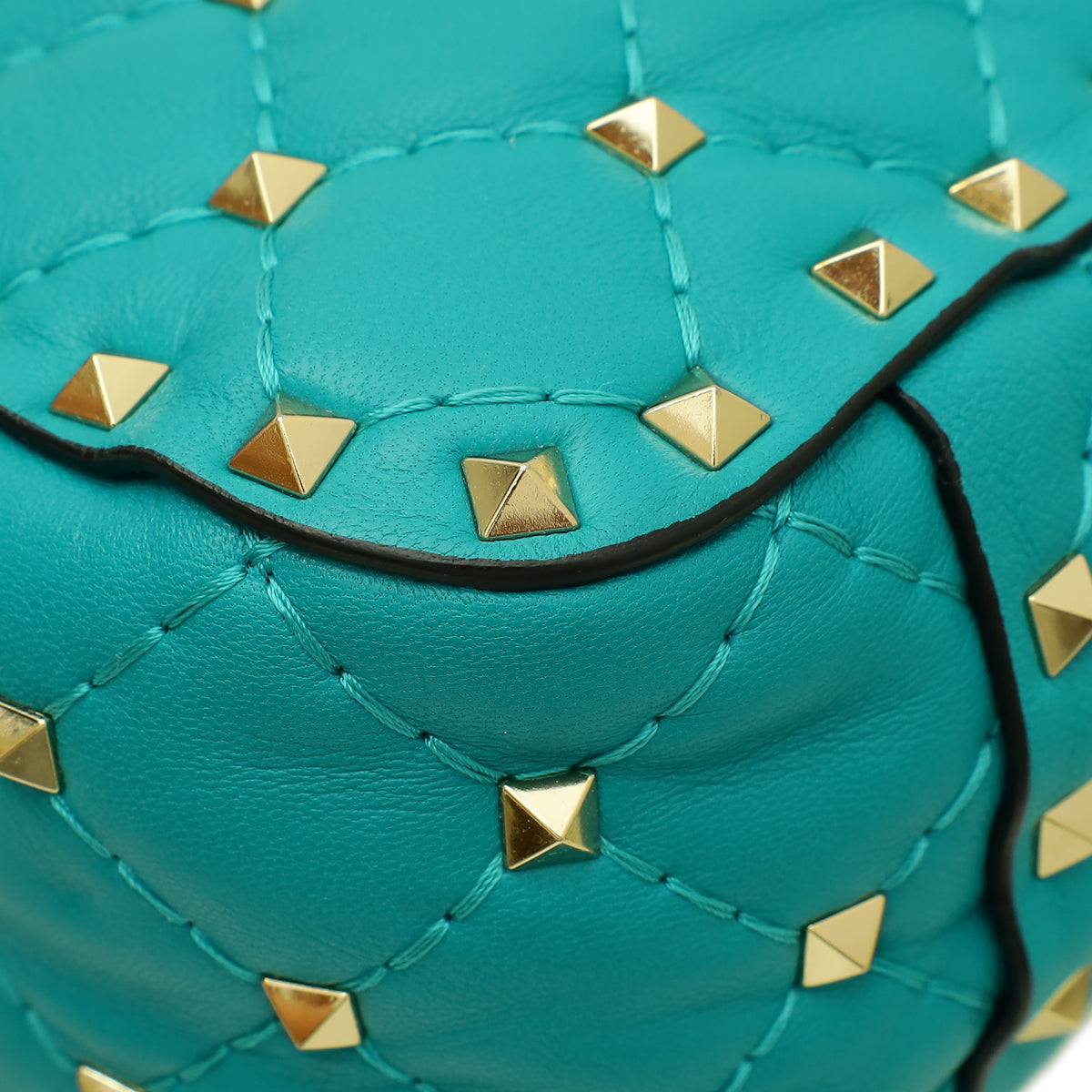 Valentino Turquoise Spike Rockstud Small Shoulder Bag