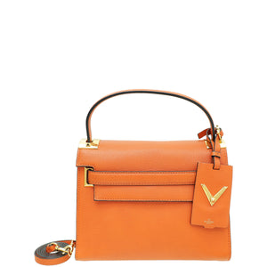 Valentino Orange Brown My Rockstud Single Handle Medium Bag