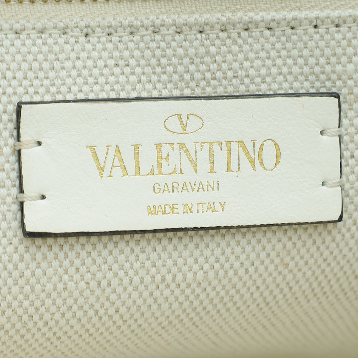 Valentino Ecru Roman Stud Knitted Shoulder Bag Large