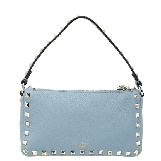 Valentino Porcelain Blue Rockstud Convertible Small Crossbody Bag