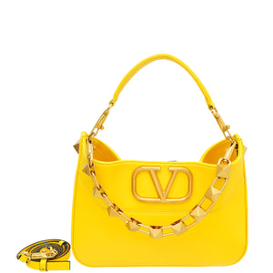 حقيبة فالنتينو الصفراء Vlogo Roman Stud Hobo الصغيرة