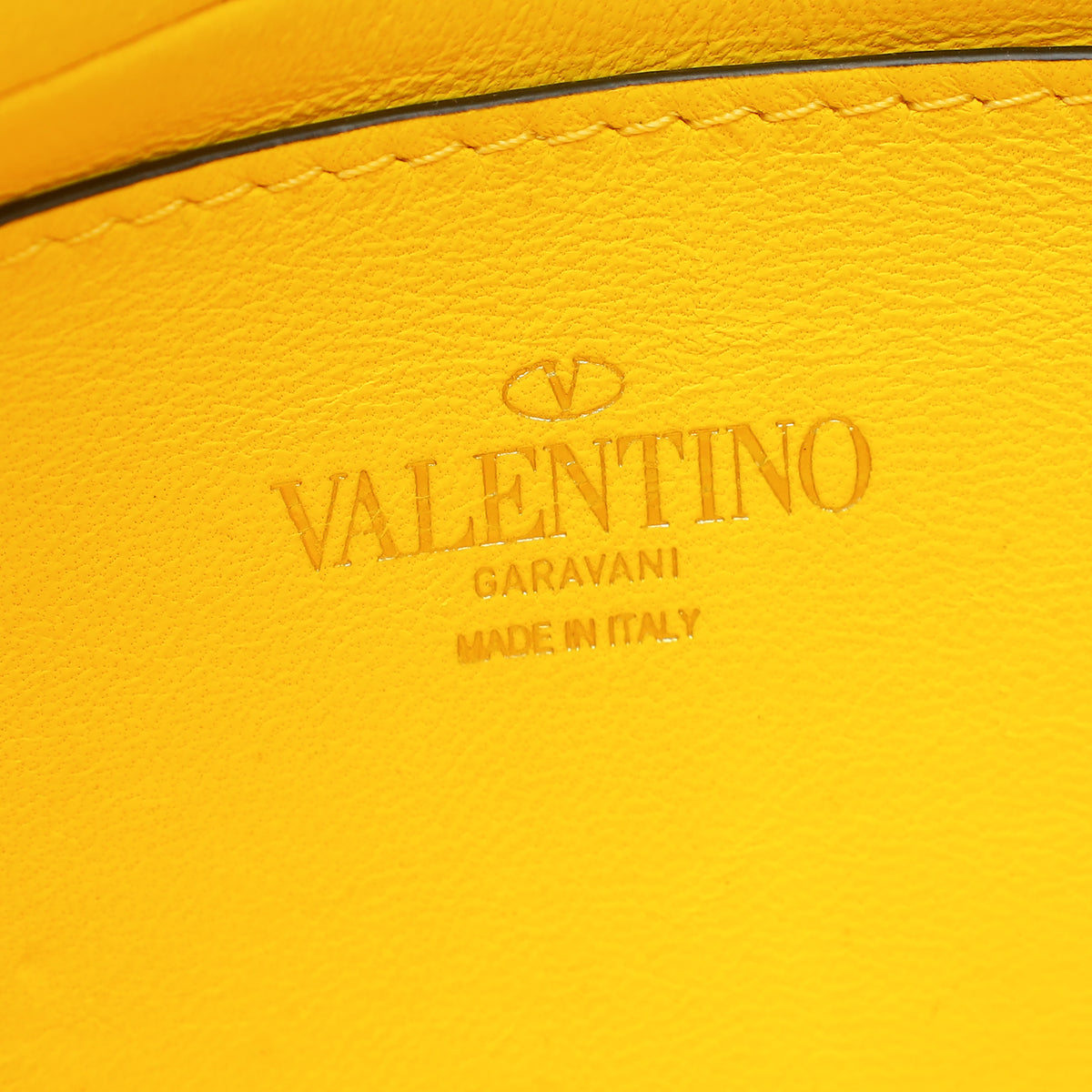Valentino Yellow Vlogo Roman Stud Hobo Small Bag