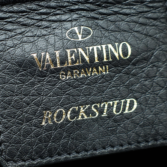 Valentino Black Rockstud Top Handle Bag