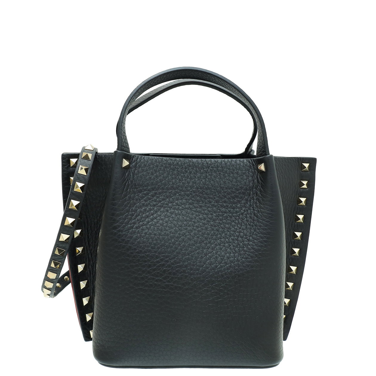Valentino Black Rockstud Top Handle Bag-Valentino-THE CLOSET