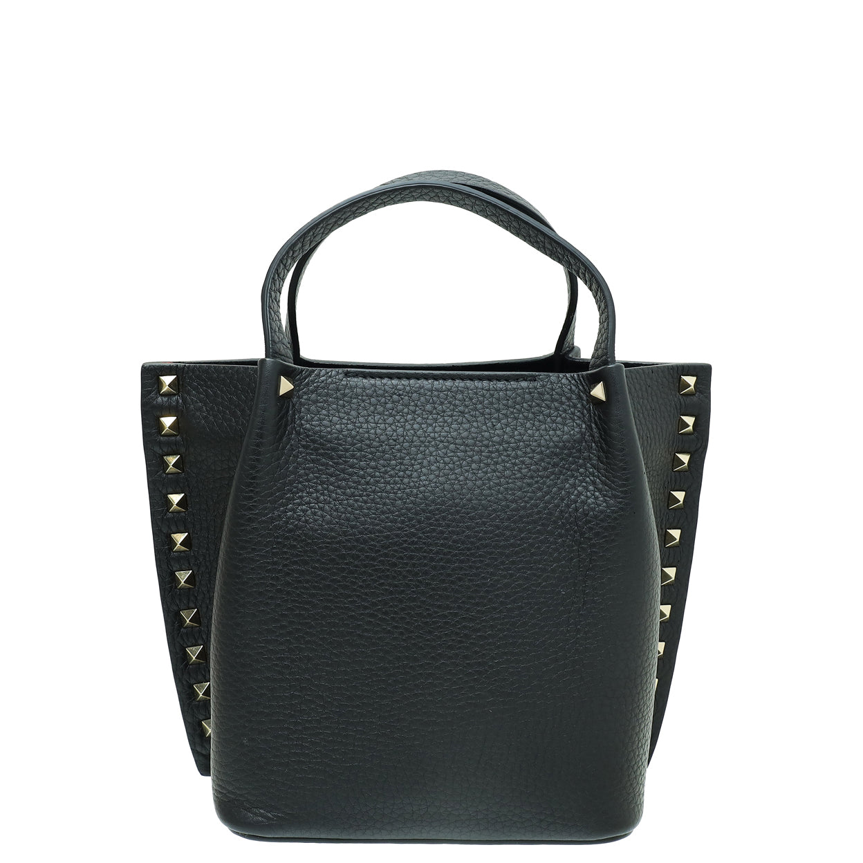 Valentino Black Rockstud Top Handle Bag-Valentino-THE CLOSET